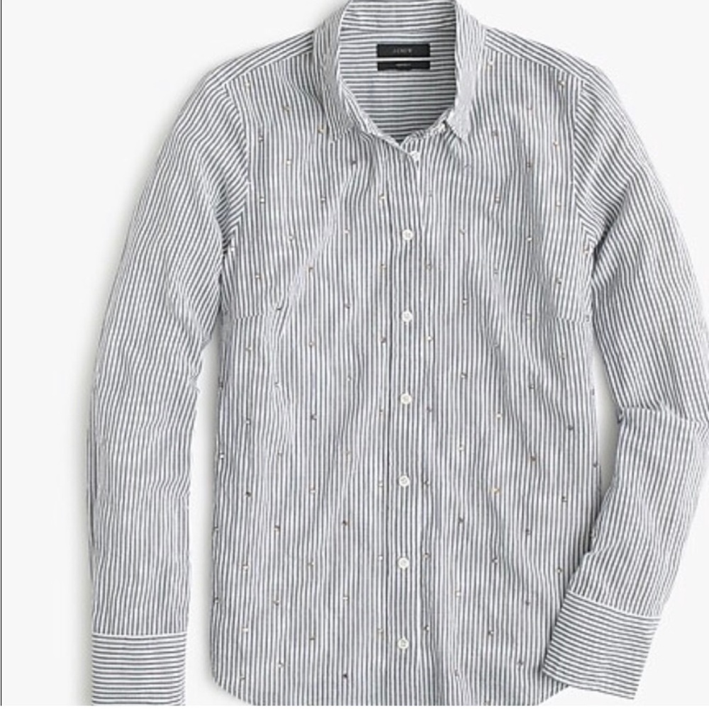 J.Crew embellished perfect shirt EUC